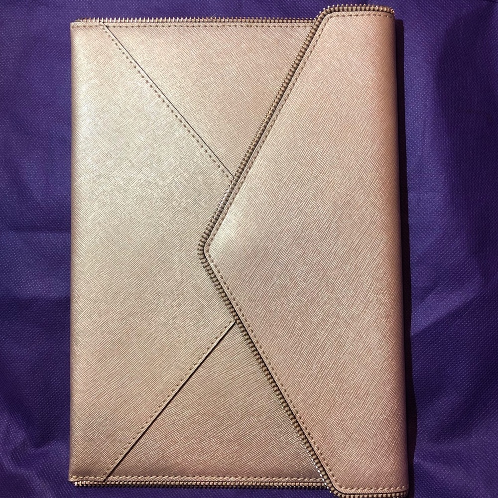 Rebecca Minkoff Leather Leo Clutch - Champagne